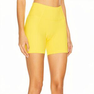 New Gigi C Mila Snakeskin High Waist Bike Shorts M Bright Yellow